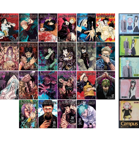Jujutsu Kaisen Series (Vol 0-21) 22 Books Collection Set By Gege Akutami Plus 5 Kokuyo Campus Notebooks of Spy x Family Limited Edition