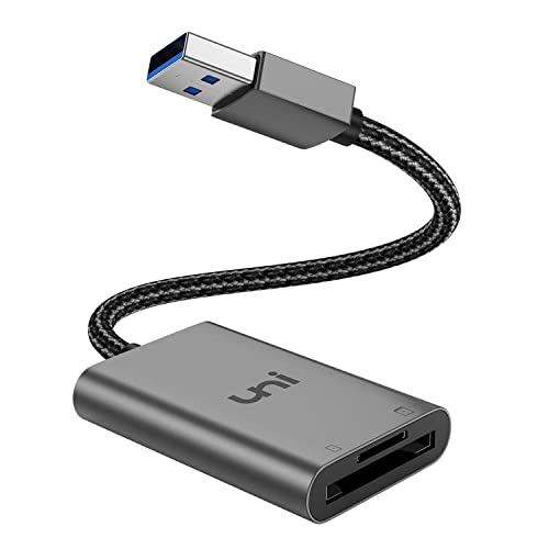 SD Card Reader, uni High-Speed USB 3.0 to Micro SD Card Adapter, Aluminum Computer Memory Card Reader Dual Slots, for SD/SDXC/SDHC/MMC/Micro SDXC/TF/Micro SDHC | Laptop, PC, and more - White