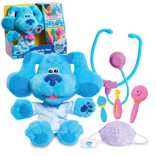Blue's Clues & You! Check-Up Time Blue Lights and Sounds Interactive 13-Inch Plush, 7-Piece Pretend Play Doctor Set, Kids Toys for Ages 3 Up by Just Play
