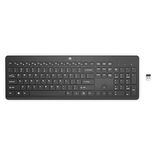 HP 230 Wireless Keyboard - Wireless Connection - Low-Profile, Quiet Design - Windows & Mac OS - Laptop, PC Compatible - Shortcut Keys & Number Pad - Long Battery Life (‎3L1E7AA#ABA),Black - Keyboard