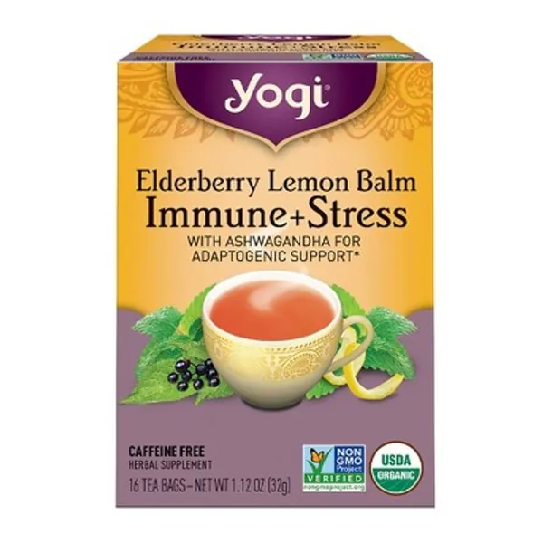Yogi Tea Elderberry Lemon Balm Immune + Stress - 16ct