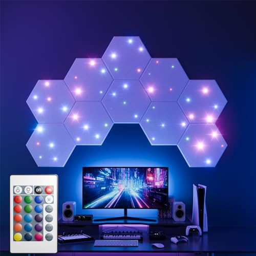 Wolf-Energy 12 Pack Self-adhesive Soundproof Wall Panels 12" X 10" X 0.4" - Wall Panels with Fiber Optic Starlight, Stylish Acoustic Panels, Flame Resistant, Absorb Noise and Wall Decorations - 0.4 Inch 12 Pack - White