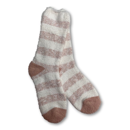 Holiday Cozy Crew | One Size / Misty Rose Stripe