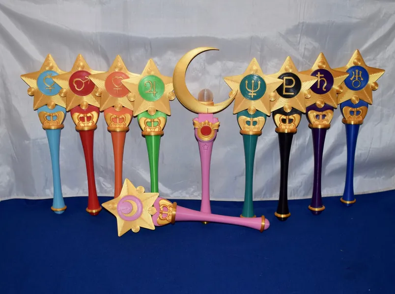 Sailor MOON Inspired Inner Outer Scout Transformation Wand Star Stick Scepter Cosplay Prop Display Halloween Costume