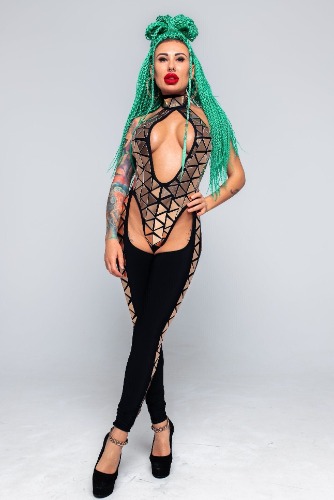 Mirror Clothing set: Bodysuit & Leggings for Performance Party outfit - Full set / XXXL (Plus size)