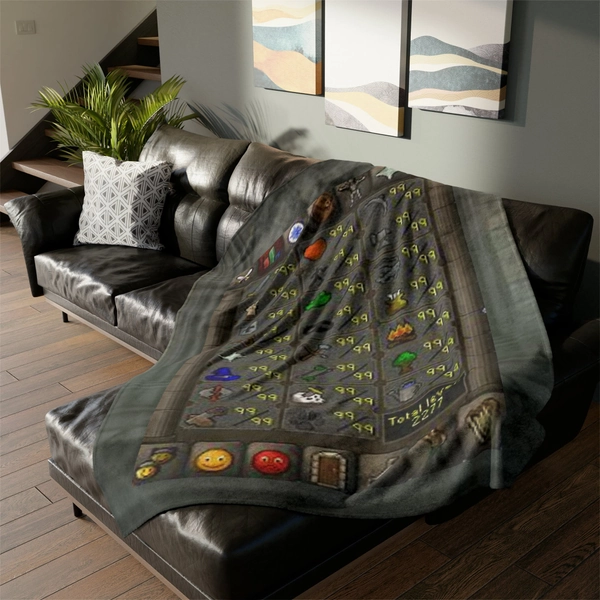 osrs maxed stats Soft Polyester Blanket, osrs skils, runescape gifts, OSRS gift, runescape blanket, runescape skillcape, osrs merch, decor