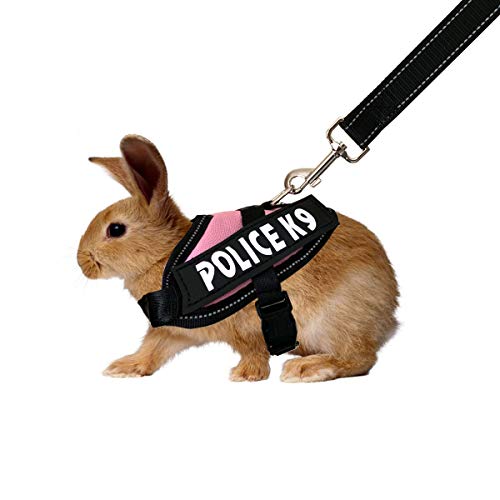 Vehomy Rabbit Harness with Leash for Bunny Rabbits Cats Small Animals (Pink) - Pink rabbit harness