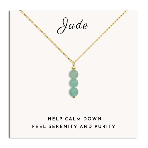Jade necklace for women healing crystal necklace jade bead necklace green crystal necklace as healing gifts crystal pendant necklace spiritual jewelry for girls as May birthstone necklace from Sereney - green jade