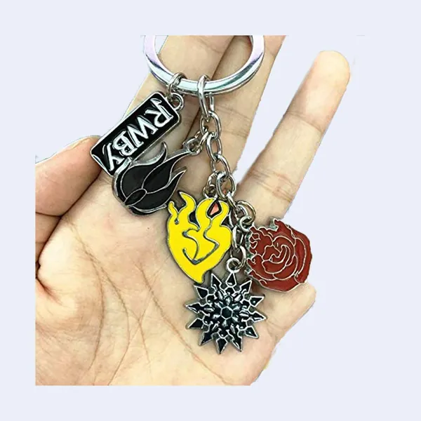 DEOLBA zinc alloy RWBY 5 in 1 Pendant Metal key ring keychain - 