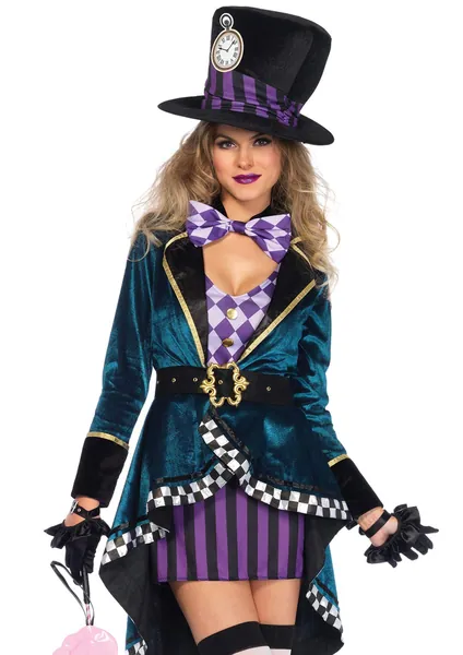 Leg Avenue Women's Delightful Mad Hatter Halloween Costume - Women's Large