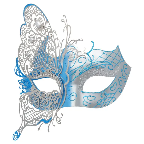 Mysterious Venetian Butterfly Lady Masquerade Halloween Party Mask Evening Prom Ball Mask Bar Costumes Accessory - Blue