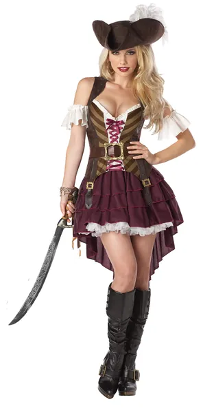 Sexy Swashbuckler Captain Costume - Large Multi