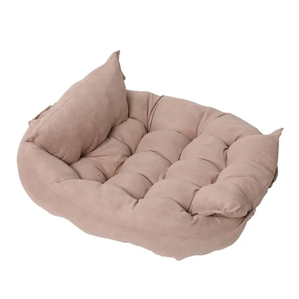 3-in-1 Boho Cozy Cushion Dog Mattress Bed by Estilo Living - Dusty Pink / Medium