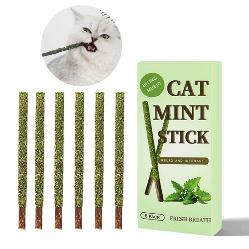 6 Catnip Matatabi Sticks, Natural Snacks for Cats, Interactive Edible Cat Toys to Relieve Cat Boredom and Clean Teeth
