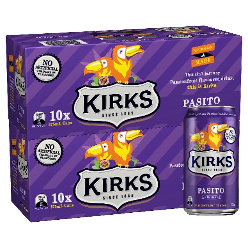 Kirks Pasito Soft Drink Multipack Cans 20 x 375 mL