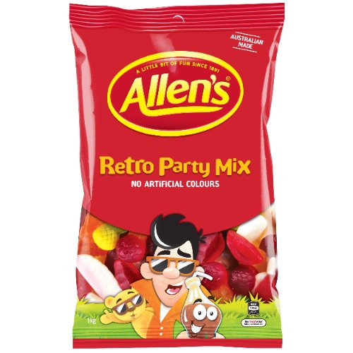 Allens Retro Party Mix Bulk Bag Lollies 1kg