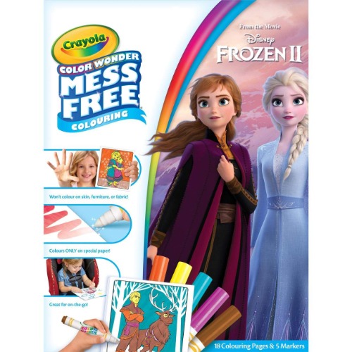 CRAYOLA Color Wonder - Disney Frozen 2 Mess-Free Colouring Book (Includes 18 Colouring Pages & 5 Magic Color Wonder Markers)