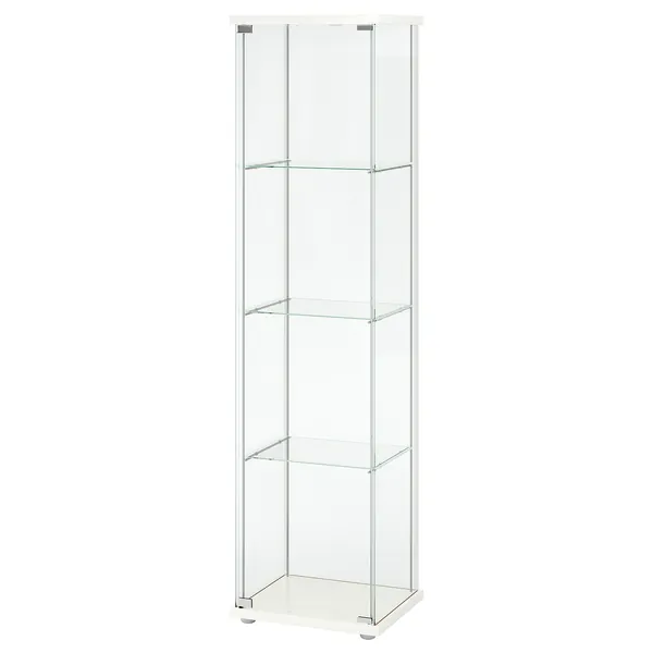 DETOLF Glass-door cabinet - white 16 3/4x64 1/8 "