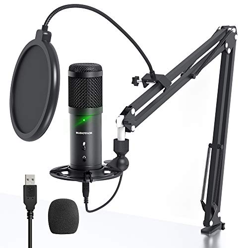 SUDOTACK USB Streaming PC Microphone, Zero-Latency Monitoring Professional 192kHz/24Bit Studio Cardioid Condenser Mic Kit with Mute Button, for Podcasting,Gaming,Home Recording,YouTube