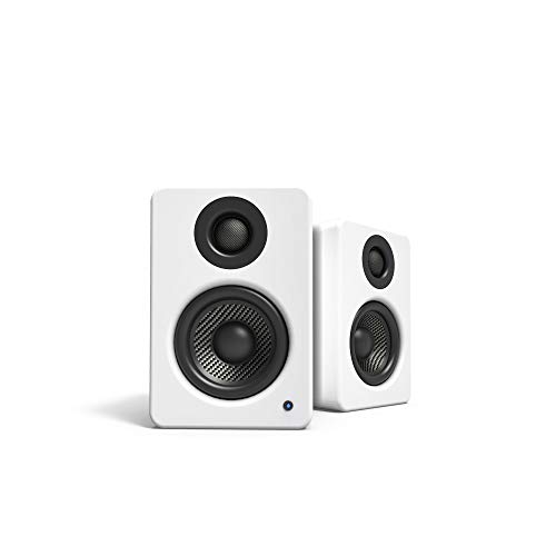 Kanto YU2MW PC Gaming Desktop Speakers | 3" Composite Drivers | 3/4" Silk Dome Tweeter | Class D Amplifier | 100 Watts | Built-in USB DAC | Subwoofer Output | Pair | Matte White - Matte White