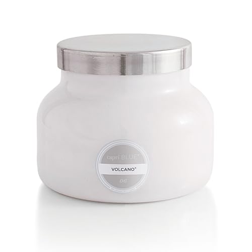 Capri Blue Volcano Candle – White Signature Jar Candle-Large Candle with Soy Wax Blend - Luxury Aromatherapy Candle - Tropical Fruits & Sugared Citrus Scented Candle (19 oz) - White - 19 oz
