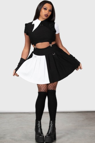 Hels Harlequin Mini Skirt | L / Black / 74% Viscose, 23% Polyamide, 3% Elastane