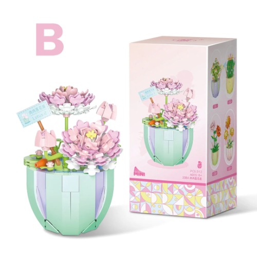 Building Block Flower Planter Sets - Flower B