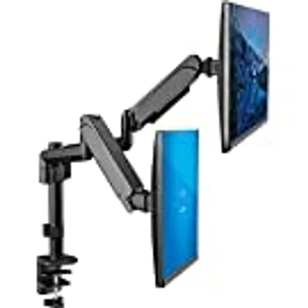 Dual Monitor Stand, Dual Monitor Arm, Dual Monitor Mount vesa Mount, up to 32 inch Monitor Desk Mount, soporte Monitor arms & Monitor Stands for 2 Monitors, Dual Monitor Riser Stand for Desk pc Mount