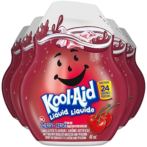 Kool-Aid Cherry Liquid Drink Mix, 48ml (Pack of 12) - Cherry - 48 ml (Pack of 12) - Drink Mix