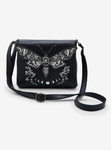 Death Moth Moon Phase Crossbody Bag