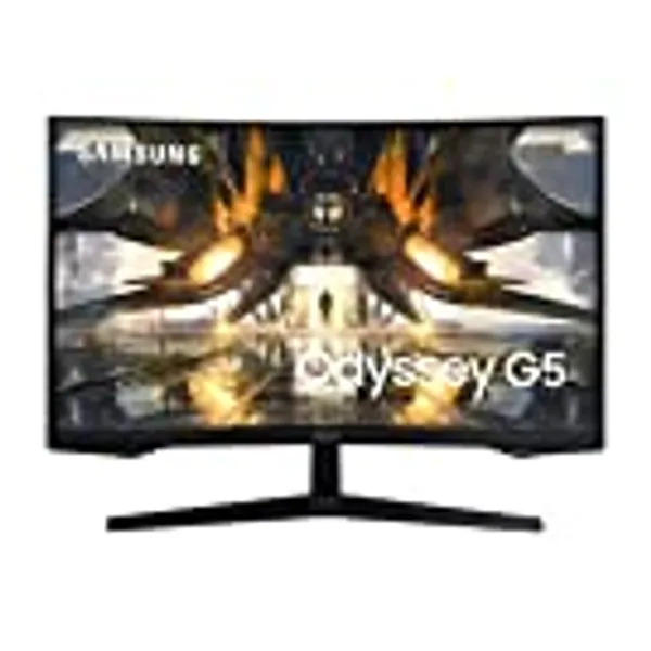 SAMSUNG 32" Odyssey G55A QHD 165Hz 1ms FreeSync Curved Gaming Monitor with HDR 10, Futuristic Design for Any Desktop (LS32AG550ENXZA)