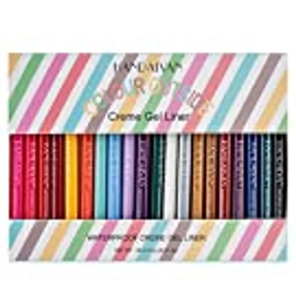 COOSA Waterproof Eye Liner Pencil Set 20 Colors Natural Matte Long Lasting Eyeliners Eye Makeup Pencils,Easy Apply Colored Eyeliner Retractable Eye Makeup Liners and Shadow Pencil for Women