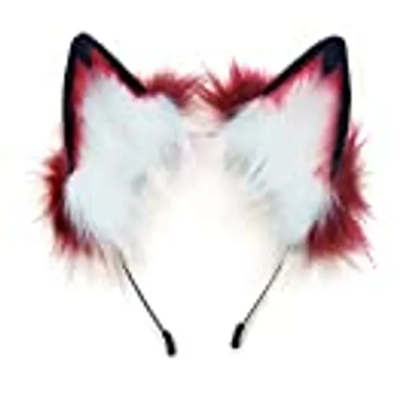Fox Cat Long Fur Ears Hair Headwear Wolf Animal Anime Halloween Cosplay Costume