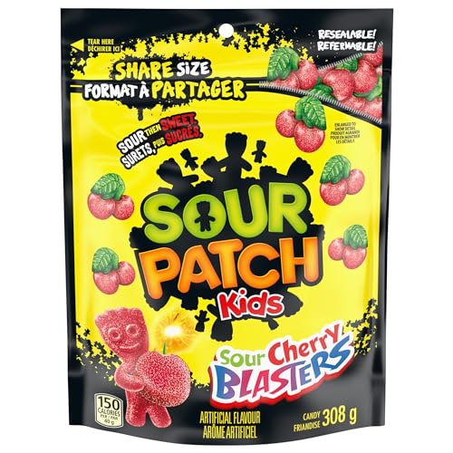 Sour Patch Kids, Cherry Blasters, Gummy Candy, Sour Candy, Sharing Size, 308 g - Cherry Blasters - 315g (Pack of 1)