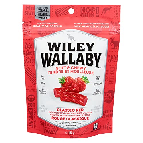 Wiley Wallaby Australian Licorice - Red, 184 Grams - Licorice - 184.0 g (Pack of 1)
