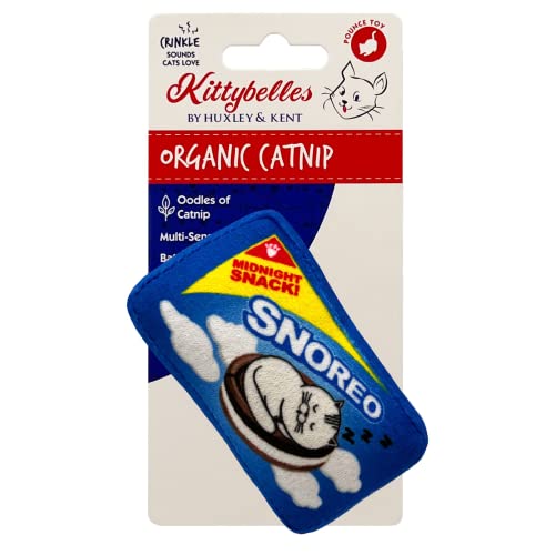 Huxley & Kent Cat Toy | Snoreo Cookies | Snack Attack Strong Catnip Filled Cat Toy | Soft Plush Kitty Toy with Catnip and Crinkle | Kittybelles - Snoreo Cookies
