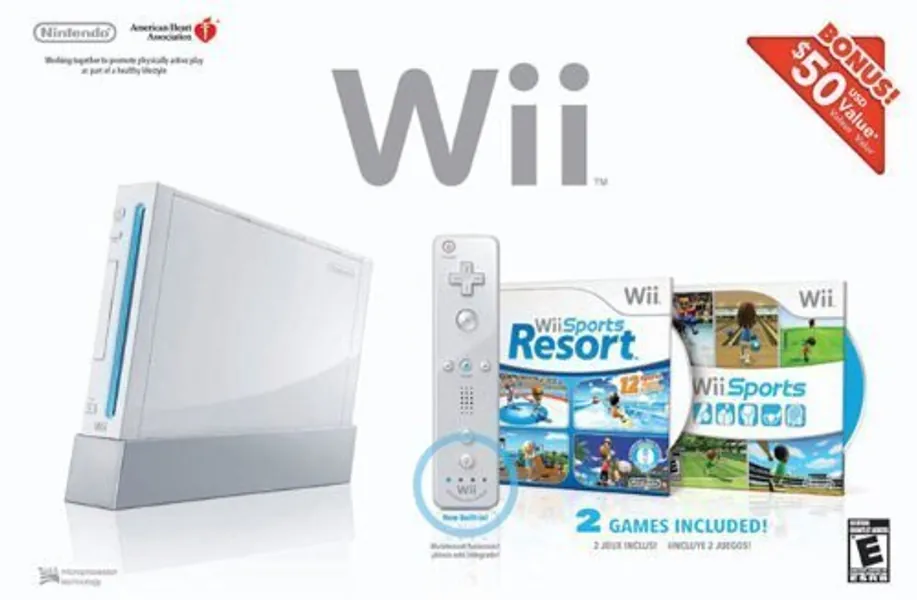 Wii Bundle with Wii Sports & Wii Sports Resort - White (Renewed)