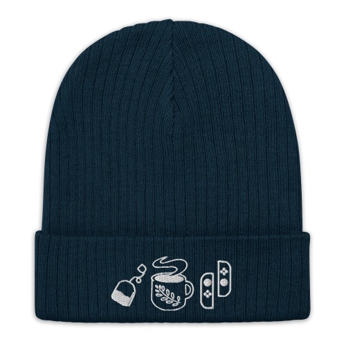 Cozy Hobbies | Ribbed knit beanie | Cozy Gamer - Navy