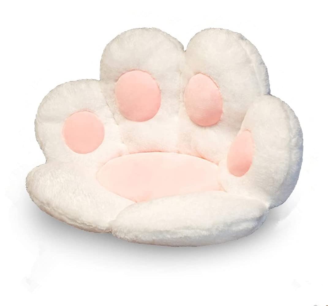 cat Paw Cushion Cute Seat Cushion,Cat Paw Shape Lazy Sofa Bear Paw Chair Cushion Warm Floor Cushion for Dining Room Office Chair ,Funny Gifts for Kids (White)