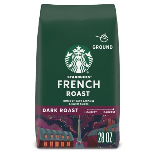 Starbucks Ground Coffee, Dark Roast Coffee, French Roast, 100% Arabica, 1 bag (28 oz) - French Roast - 1.75 Pound (Pack of 1)