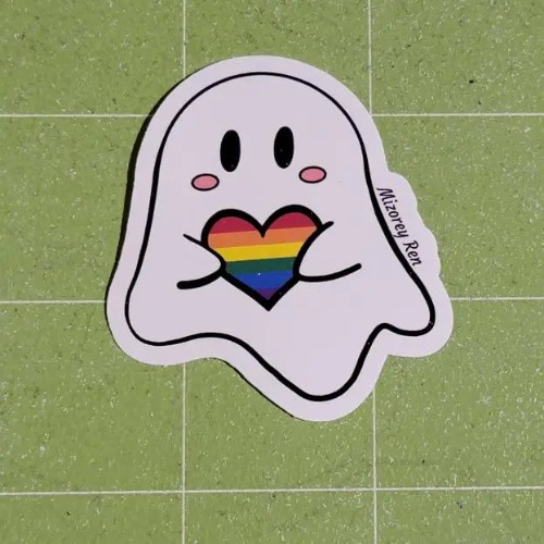 Pride Ghosty Sticker - Rainbow