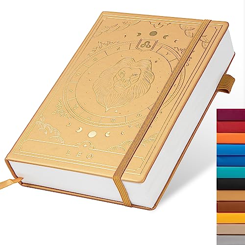 Constellations - Cuaderno (A5, tapa dura, 100 g/m², 400 páginas, organizador de balas, para mujeres, hombres, adolescentes (Leo) - Leo