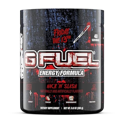 G Fuel Friday 13th Hack n Slash Energy Powder, Sugar Free, Clean Caffeine Focus Supplement, Water Mix, Citrus Fruit Punch Flavor, Focus Amino, Vitamin + Antioxidents Blend, 9.9 oz (40 Servings)