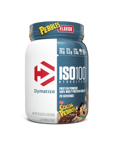 Dymatize ISO100 Hydrolyzed Protein Powder, 100% Whey Isolate Protein, 25g of Protein, 5.5g BCAAs, Gluten Free, Fast Absorbing, Easy Digesting, Cocoa Pebbles, 20 Servings - Cocoa Pebbles