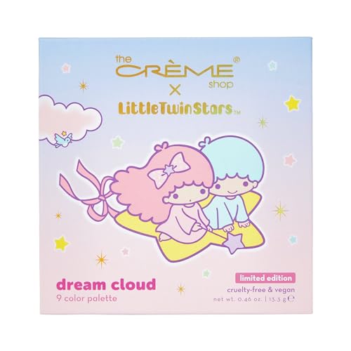 The Crème Shop x Sanrio Little Twin Stars Dream Cloud Eyeshadow Palette: 9 Versatile Pigments Ethereal Mattes to Shimmers Ultra-Rich Pigmentation Compact with Mirror (Set of 1) - Little Twin Stars