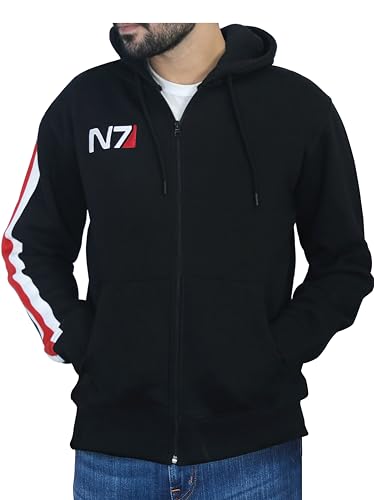 N7 Fleece Jacket Mens Full Zip Up Hoodie - Mass Effect