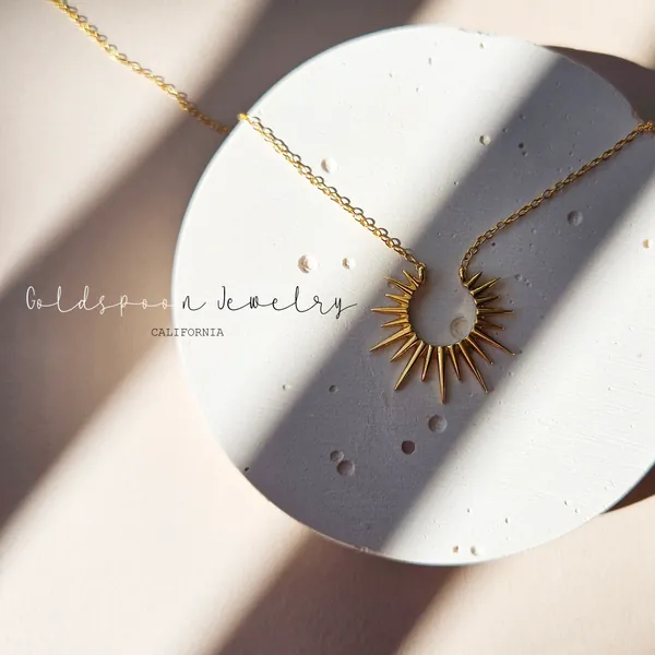 Sun Necklace - Spike Necklace - Pendant Necklace - Dainty Necklace - Layering Necklace - Celestial Necklace - MAYLIN NECKLACE