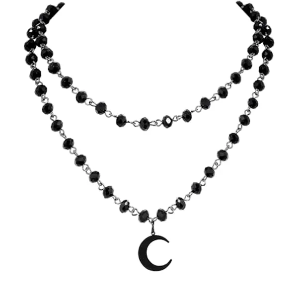 Moguri® Gothic Boho Y2k Mond Halskette, Stern Halskette, Sonne Halskette, Gothic Halskette, Gothic Halskette, Halloween Halskette, Weihnachten Schmuck Geschenk für Frauen