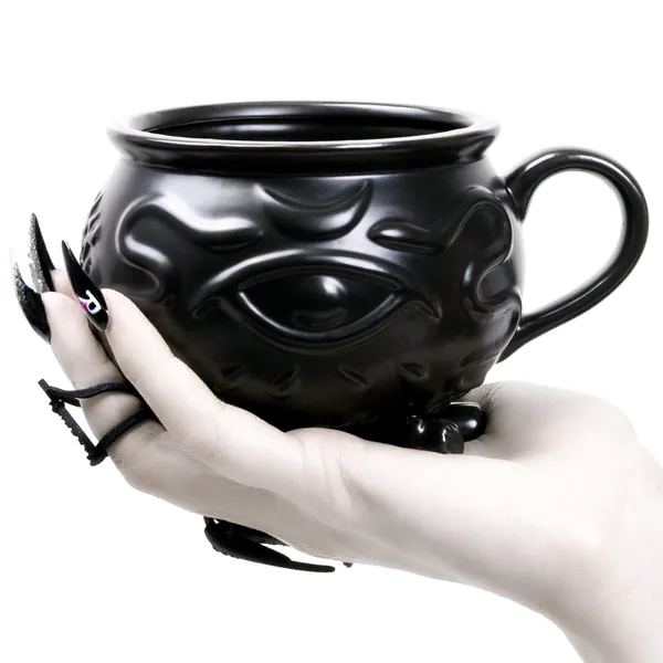 Rogue + Wolf Witch Cauldron Coffee Mug in Gift Box Halloween Decor Spooky Gifts Ghost Fall Mugs for Men Women, Porcelain 3D Novelty Gothic Cup Goth Witchy Kitchen Witchcraft Christmas - 14 oz 400ml
