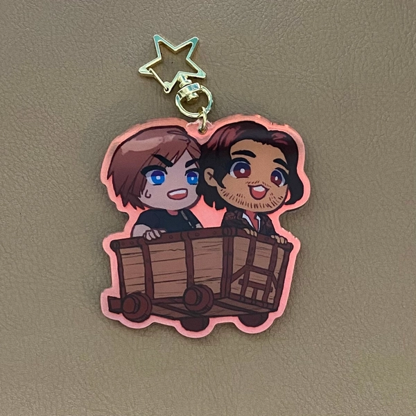 Leon Kennedy and Luis Serra minecart charm